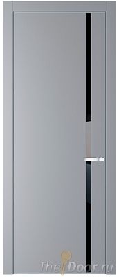 Дверь Profil Doors 21PA цвет Смоки (RAL 870-02) стекло Lacobel Черный лак цвет профиля Серебро