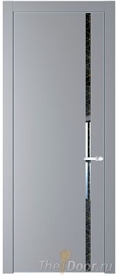 Дверь Profil Doors 21PA цвет Смоки (RAL 870-02) стекло Лоран узор золото цвет профиля Серебро Дверь Profil Doors 21PA цвет Смоки (RAL 870-02) стекло Лоран узор золото цвет профиля Серебро
