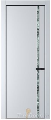Дверь Profil Doors 21PA цвет Вайт (RAL 110 96 02) стекло Атриум серебро цвет профиля Черный матовый RAL9005