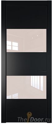Дверь Profil Doors 22PA цвет Блэк стекло Lacobel Перламутровый лак цвет профиля Черный матовый RAL9005