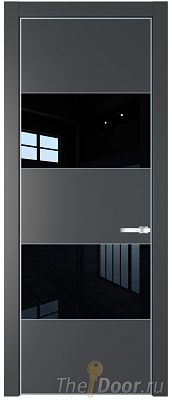 Дверь Profil Doors 22PA цвет Графит (Pantone 425С) стекло Lacobel Черный лак цвет профиля Серебро Дверь Profil Doors 22PA цвет Графит (Pantone 425С) стекло Lacobel Черный лак цвет профиля Серебро