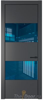 Дверь Profil Doors 22PA цвет Графит (Pantone 425С) стекло Зеркало Blue цвет профиля Черный матовый RAL9005 Дверь Profil Doors 22PA цвет Графит (Pantone 425С) стекло Зеркало Blue цвет профиля Черный матовый RAL9005