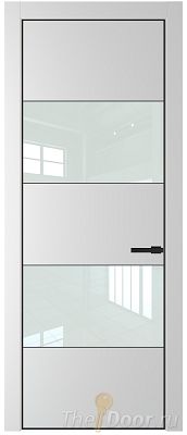 Дверь Profil Doors 22PA цвет Крем Вайт (RAL 120-02) стекло Lacobel Белый лак цвет профиля Черный матовый RAL9005