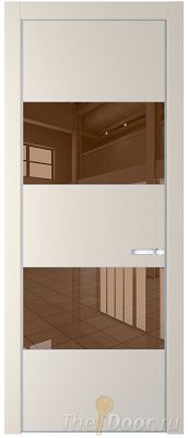 Дверь Profil Doors 22PA цвет Кремовая Магнолия (RAL 120-04) стекло Зеркало Bronza цвет профиля Серебро
