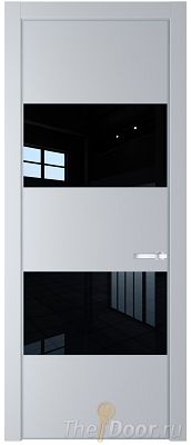 Дверь Profil Doors 22PA цвет Лайт Грей (RAL 870-01) стекло Lacobel Черный лак цвет профиля Серебро