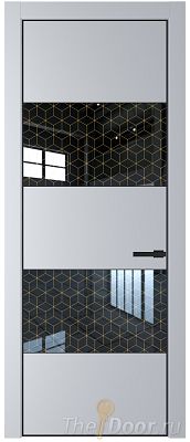 Дверь Profil Doors 22PA цвет Лайт Грей (RAL 870-01) стекло Лоран узор золото цвет профиля Черный матовый RAL9005 Дверь Profil Doors 22PA цвет Лайт Грей (RAL 870-01) стекло Лоран узор золото цвет профиля Черный матовый RAL9005