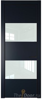 Дверь Profil Doors 22PA цвет Нэви Блу (RAL 7016) стекло Lacobel Белый лак цвет профиля Черный матовый RAL9005