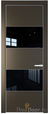 Дверь Profil Doors 22PA цвет Перламутр бронза стекло Lacobel Черный лак цвет профиля Серебро