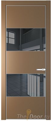 Дверь Profil Doors 22PA цвет Перламутр золото стекло Зеркало Grey цвет профиля Серебро