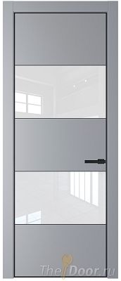 Дверь Profil Doors 22PA цвет Смоки (RAL 870-02) стекло Lacobel лак Классик цвет профиля Черный матовый RAL9005