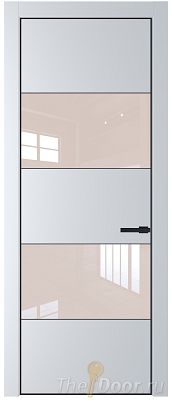 Дверь Profil Doors 22PA цвет Вайт (RAL 110 96 02) стекло Lacobel Перламутровый лак цвет профиля Черный матовый RAL9005