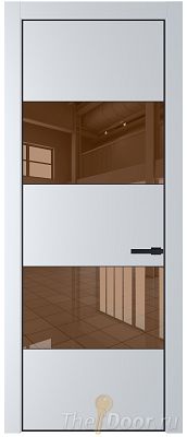 Дверь Profil Doors 22PA цвет Вайт (RAL 110 96 02) стекло Зеркало Bronza цвет профиля Черный матовый RAL9005