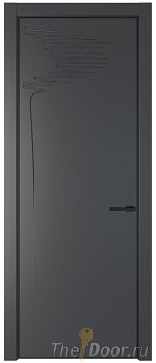 Дверь Profil Doors 25PA цвет Графит (Pantone 425С) цвет профиля Черный матовый RAL9005