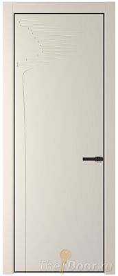 Дверь Profil Doors 25PA цвет Кремовая Магнолия (RAL 120-04) цвет профиля Черный матовый RAL9005