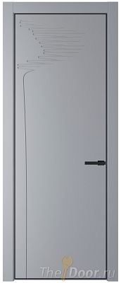 Дверь Profil Doors 25PA цвет Смоки (RAL 870-02) цвет профиля Черный матовый RAL9005
