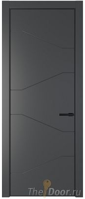Дверь Profil Doors 2PA цвет Графит (Pantone 425С) цвет профиля Черный матовый RAL9005 Дверь Profil Doors 2PA цвет Графит (Pantone 425С) цвет профиля Черный матовый RAL9005