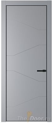 Дверь Profil Doors 2PA цвет Смоки (RAL 870-02) цвет профиля Черный матовый RAL9005