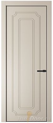 Дверь Profil Doors 30PA цвет Кремовая Магнолия (RAL 120-04) цвет профиля Черный матовый RAL9005