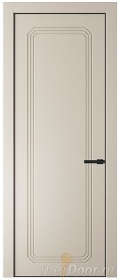 Дверь Profil Doors 32PA цвет Кремовая Магнолия (RAL 120-04) цвет профиля Черный матовый RAL9005