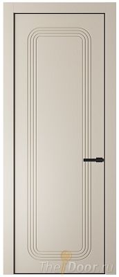 Дверь Profil Doors 33PA цвет Кремовая Магнолия (RAL 120-04) цвет профиля Черный матовый RAL9005