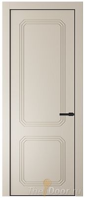 Дверь Profil Doors 34PA цвет Кремовая Магнолия (RAL 120-04) цвет профиля Черный матовый RAL9005