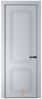 Дверь Profil Doors 35PA цвет Лайт Грей (RAL 870-01) цвет профиля Черный матовый RAL9005