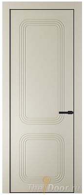 Дверь Profil Doors 35PA цвет Перламутр белый цвет профиля Черный матовый RAL9005