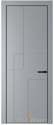 Дверь Profil Doors 3PA цвет Смоки (RAL 870-02) цвет профиля Черный матовый RAL9005