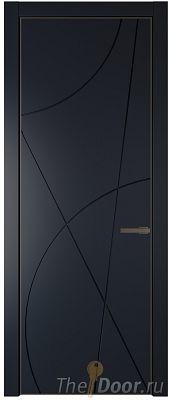 Дверь Profil Doors 4PA цвет Нэви Блу (RAL 7016) цвет профиля Деорэ