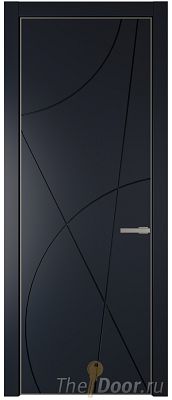 Дверь Profil Doors 4PA цвет Нэви Блу (RAL 7016) цвет профиля Никель матовый