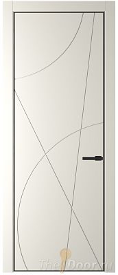 Дверь Profil Doors 4PA цвет Перламутр белый цвет профиля Черный матовый RAL9005