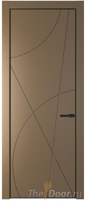 Дверь Profil Doors 4PA цвет Перламутр золото цвет профиля Черный матовый RAL9005