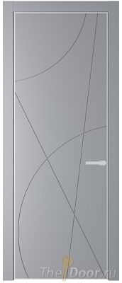 Дверь Profil Doors 4PA цвет Смоки (RAL 870-02) цвет профиля Белый матовый RAL9003