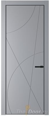 Дверь Profil Doors 4PA цвет Смоки (RAL 870-02) цвет профиля Черный матовый RAL9005