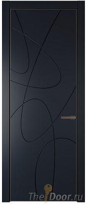 Дверь Profil Doors 6PA цвет Нэви Блу (RAL 7016) цвет профиля Деорэ