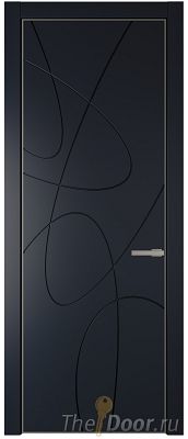 Дверь Profil Doors 6PA цвет Нэви Блу (RAL 7016) цвет профиля Никель матовый