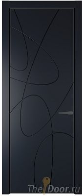 Дверь Profil Doors 6PA цвет Нэви Блу (RAL 7016) цвет профиля Серая ночь