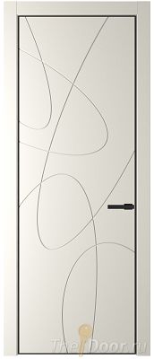 Дверь Profil Doors 6PA цвет Перламутр белый цвет профиля Черный матовый RAL9005