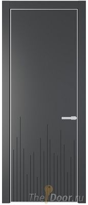 Дверь Profil Doors 7PA цвет Графит (Pantone 425С) цвет профиля Белый матовый RAL9003