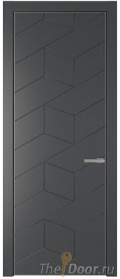 Дверь Profil Doors 9PA цвет Графит (Pantone 425С) цвет профиля Никель матовый