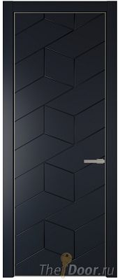 Дверь Profil Doors 9PA цвет Нэви Блу (RAL 7016) цвет профиля Никель матовый