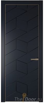 Дверь Profil Doors 9PA цвет Нэви Блу (RAL 7016) цвет профиля Шампань