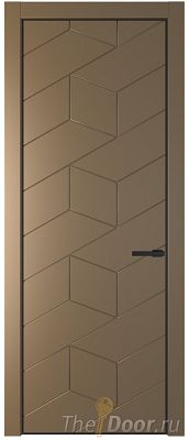 Дверь Profil Doors 9PA цвет Перламутр золото цвет профиля Черный матовый RAL9005