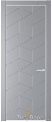 Дверь Profil Doors 9PA цвет Смоки (RAL 870-02) цвет профиля Белый матовый RAL9003