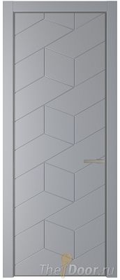 Дверь Profil Doors 9PA цвет Смоки (RAL 870-02) цвет профиля Никель матовый
