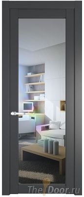 Дверь Profil Doors 1.1.2PD цвет Графит (Pantone 425С) стекло Прозрачное