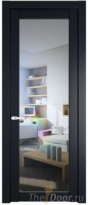 Дверь Profil Doors 1.1.2PD цвет Нэви Блу (RAL 7016) стекло Прозрачное