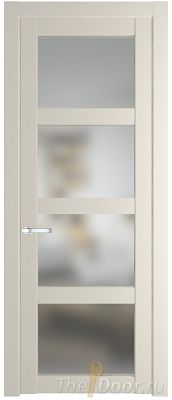 Дверь Profil Doors 1.4.2PD цвет Кремовая Магнолия (RAL 120-04) стекло Матовое