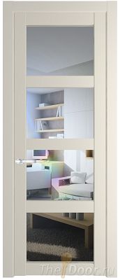 Дверь Profil Doors 1.4.2PD цвет Кремовая Магнолия (RAL 120-04) стекло Прозрачное