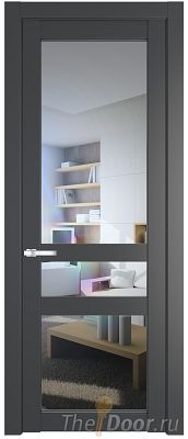 Дверь Profil Doors 1.5.2PD цвет Графит (Pantone 425С) стекло Прозрачное
